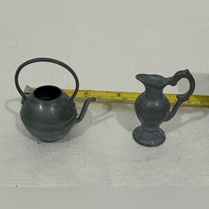Vintage Metal Teapot and Pitcher Set